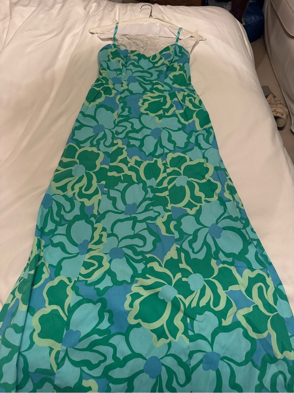 Show Me Your MuMu Teal & Aqua Floral Maxi Slip Dress